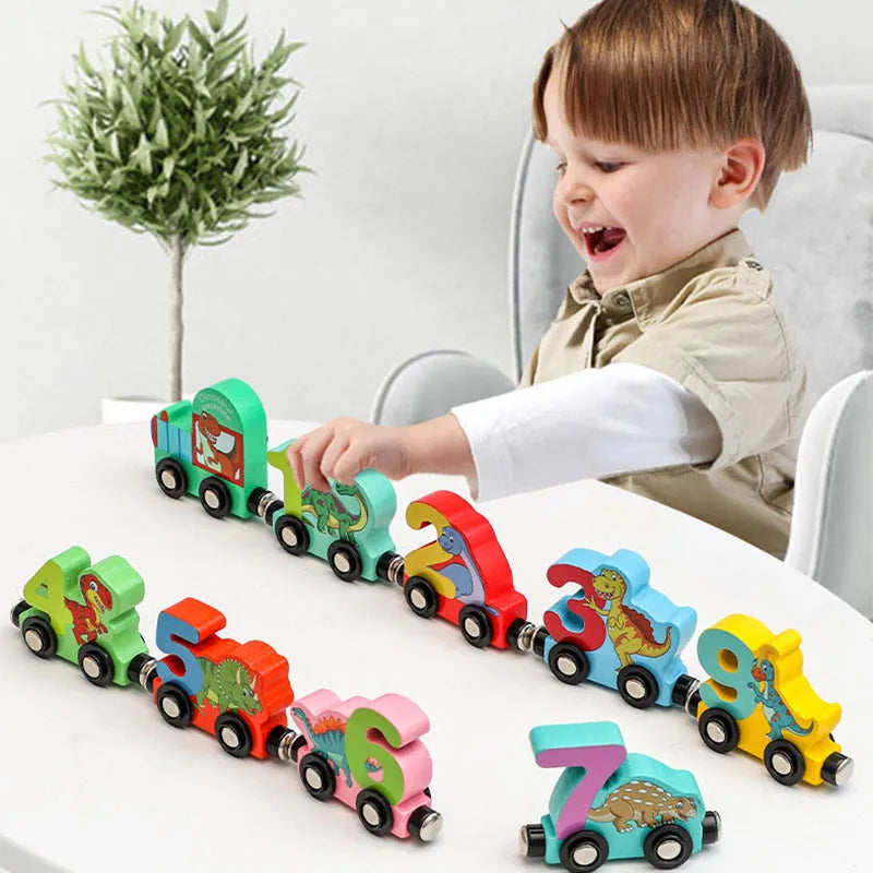 Magnetic Dinosaur Train Set with Wooden Numbers!