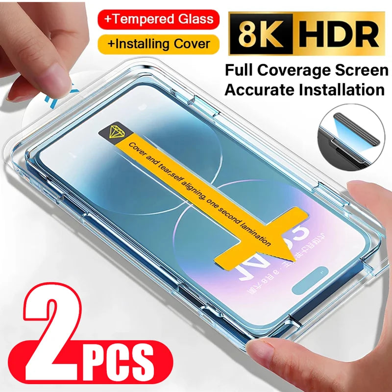 Premium iPhone Tempered Glass with Installing Cover