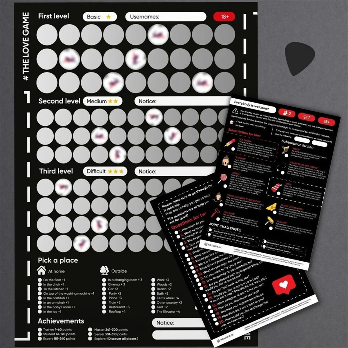 The Love Game Scratch Off Poster Game for Couples