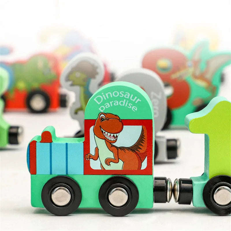 Magnetic Dinosaur Train Set with Wooden Numbers!