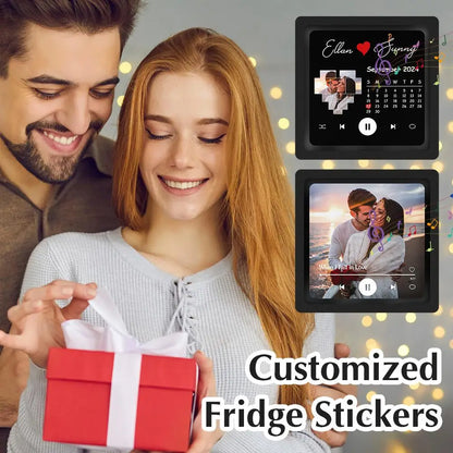 Custom-Made Fridge Magnet with Personalised Photo and Music