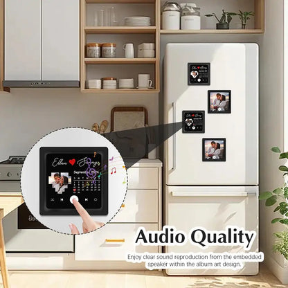 Custom-Made Fridge Magnet with Personalised Photo and Music