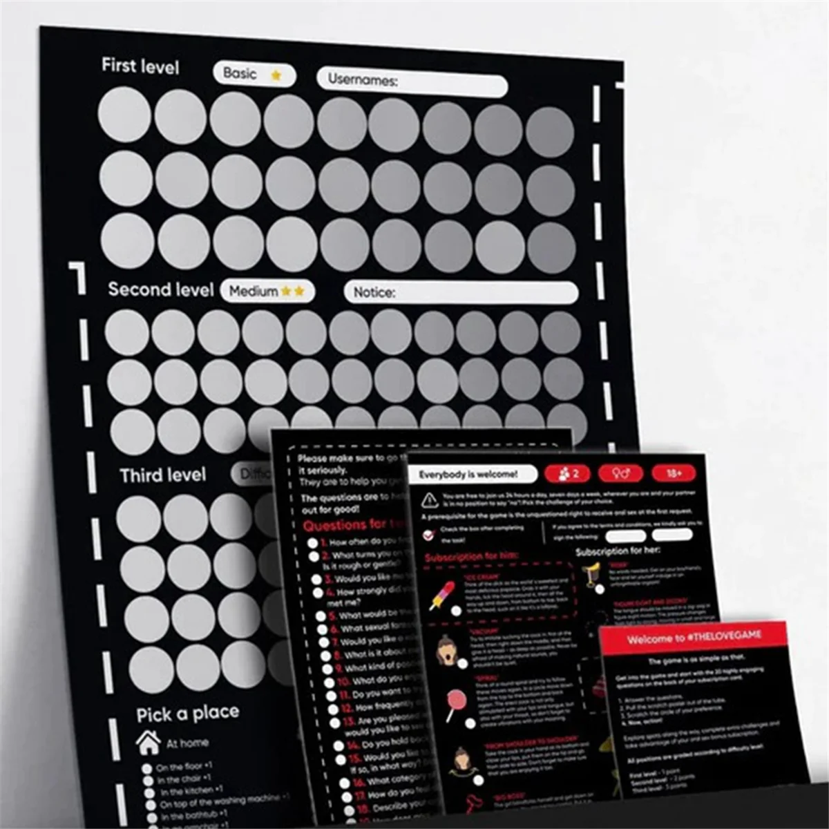 The Love Game Scratch Off Poster Game for Couples