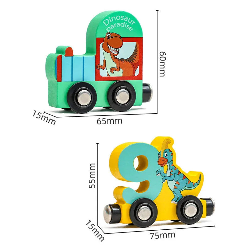 Magnetic Dinosaur Train Set with Wooden Numbers!