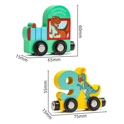 Magnetic Dinosaur Train Set with Wooden Numbers!